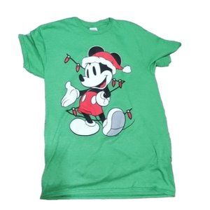 Mickey Mouse Xmas Green tee on a Delta Tag. Size Medium